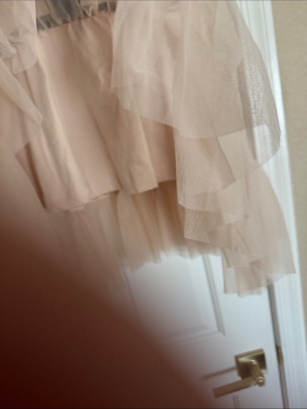 Pink Tulle Babydoll Top with Black Trim - Picture 4 of 4
